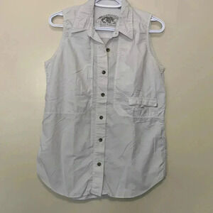 Royal Robbins sleeveless lightweight hiking top with large  Velcro pockets